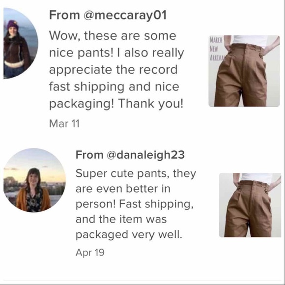 NWT hi rise paper bag pants w button in camel - Picture 12 of 13